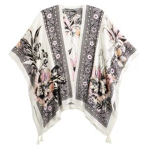 Floral Kimono with Pink and Black Accents